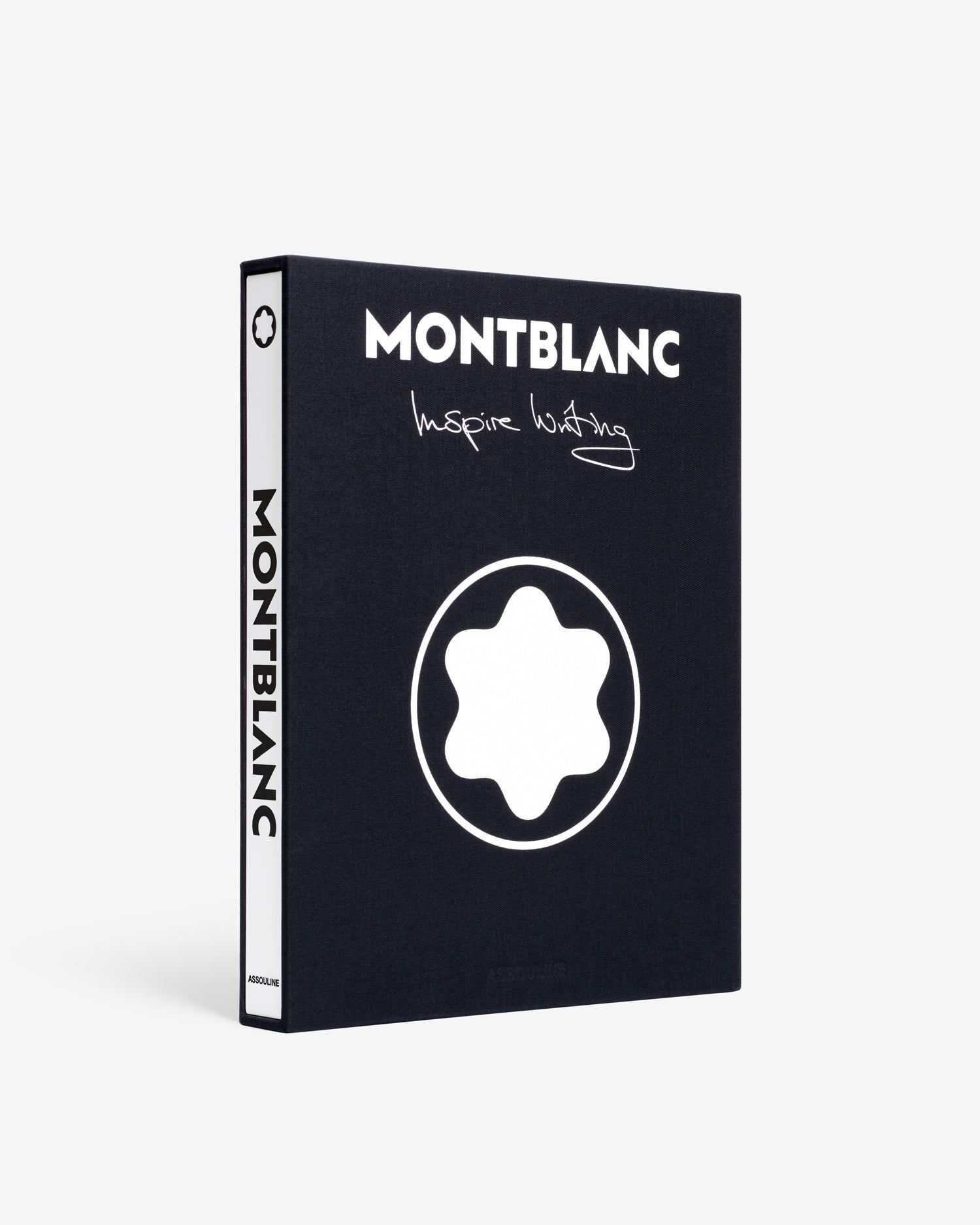 Libro decorativo Montblanc Inspire Writing en estuche negro con logo blanco.