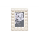 Marco de fotos Vilá Decoración color crema con detalles de resina y vidrio.