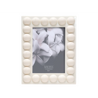 Marco de fotos Vilá Decoración blanco con detalles de resina y vidrio.