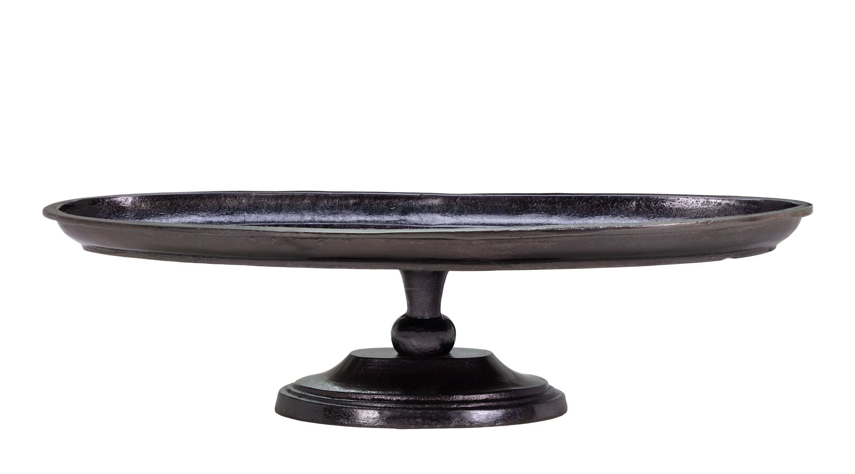 Bandeja decorativa de metal color oscuro, marca Vilá Decoración.