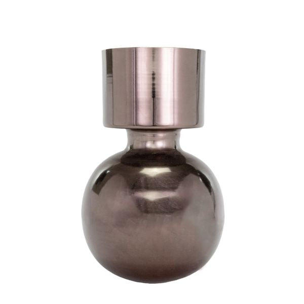 Jarrón esférico cobre para decoración interior - Vilá Decoración - Muebles y decoración en Medellín y Colombia