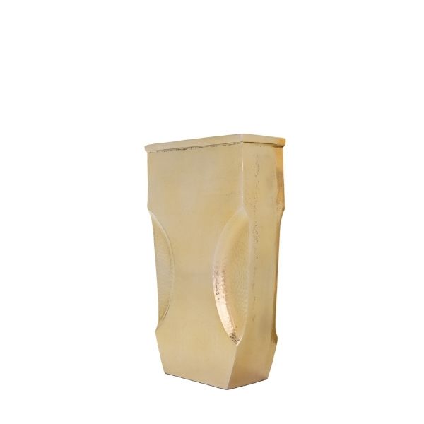 Jarrón pequeño rectangular dorado para decoración - Vilá Decoración - Muebles y decoración en Medellín y Colombia
