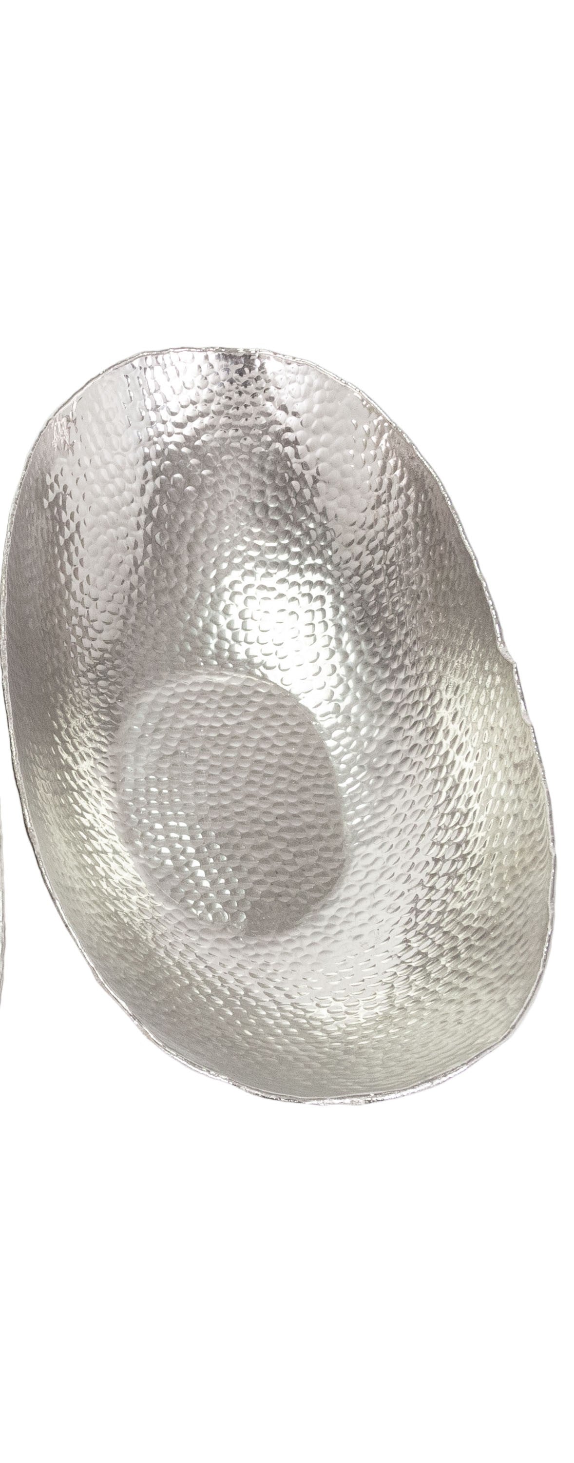 Bowl decorativo de Vilá Decoración, color plateado, hecho de aluminio.