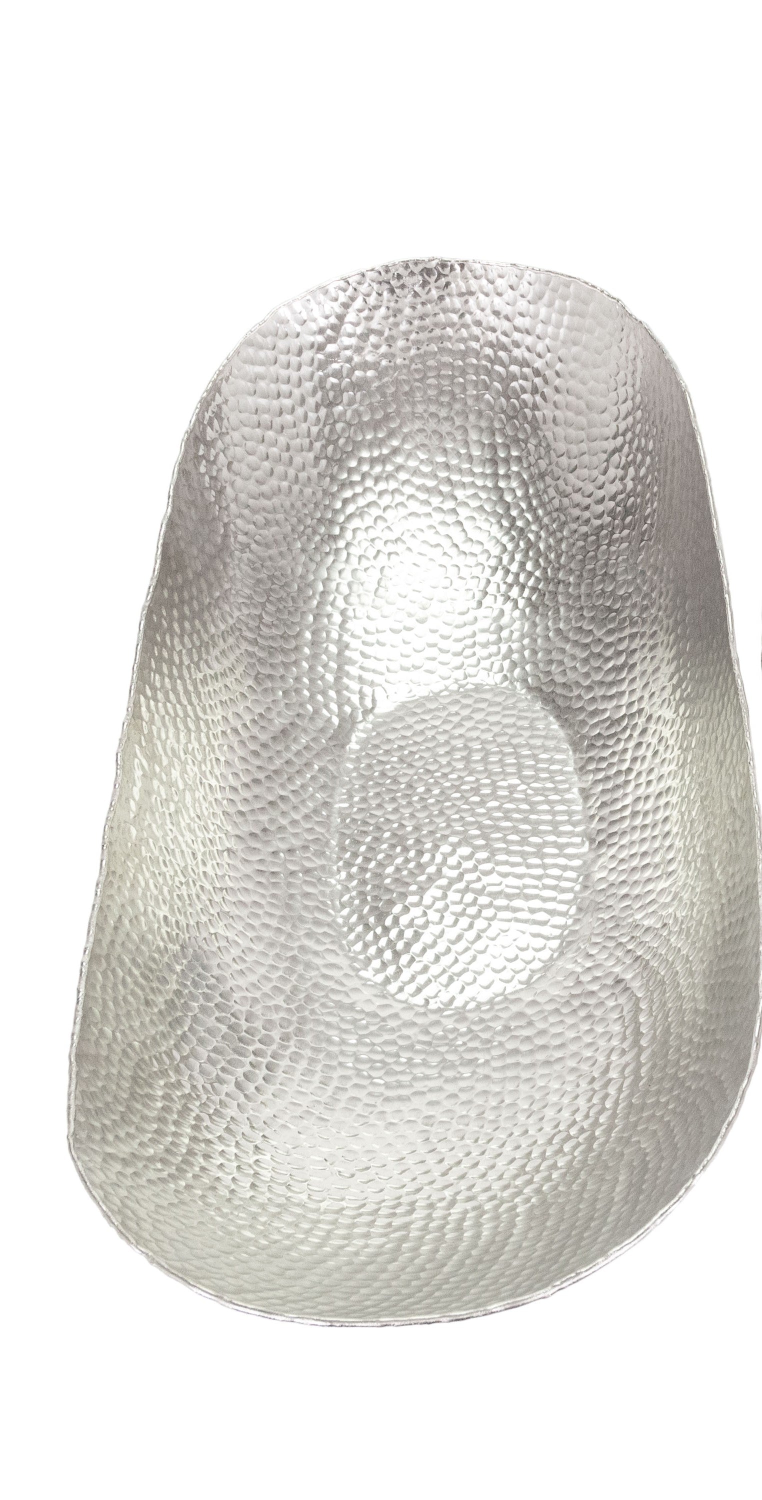 Bowl decorativo plateado de Vilá Decoración, hecho de Aluminio.