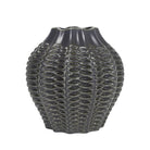 Jarrón negro perforado para decoración interior y exterior - Vilá Decoración - Muebles y decoración en Medellín y Colombia