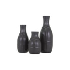 Jarrón de cerámica Vilá Decoración en color gris oscuro, conjunto de tres.
