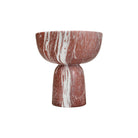 Bowl decorativo de cerámica color terracota con vetas blancas, marca Vilá Decoración.