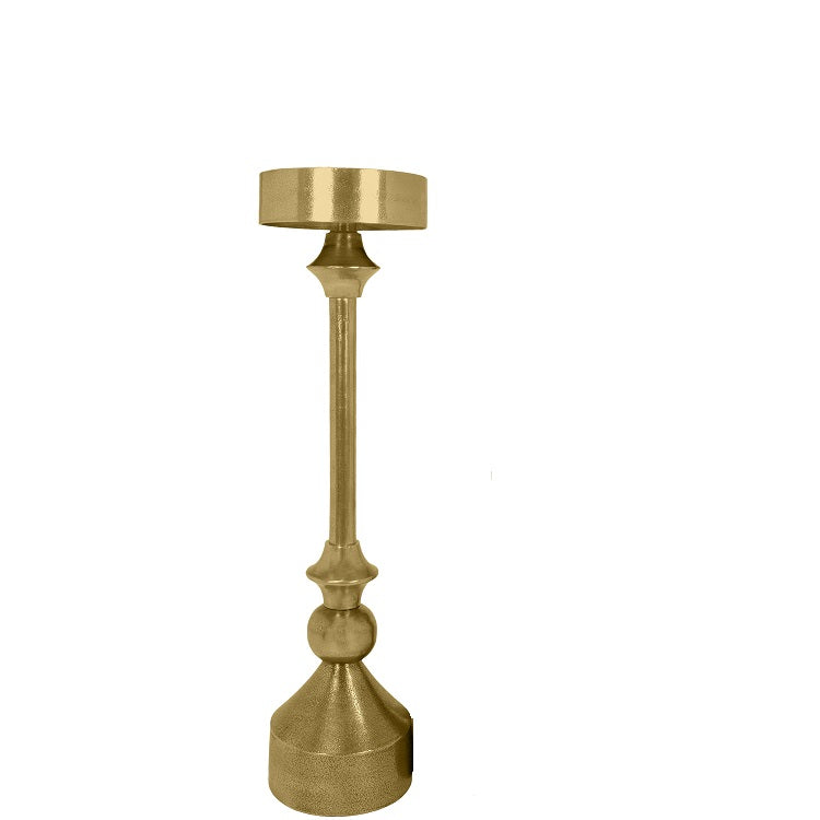 Candelabro dorado de Vilá Decoración, hecho de aluminio.