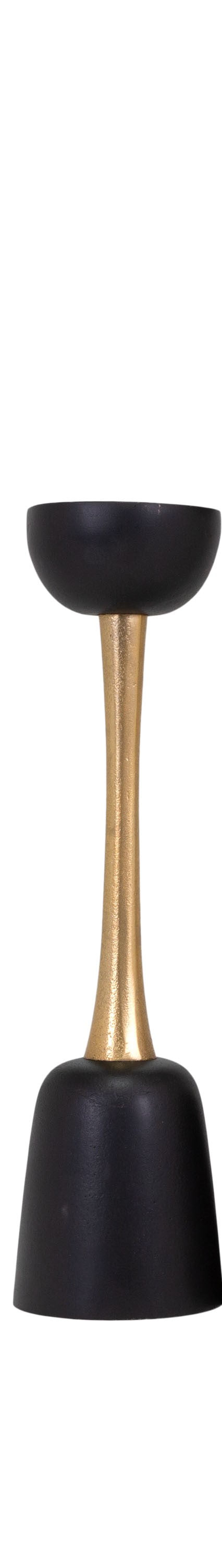 Candelabro Vilá Decoración de aluminio, color negro y dorado.