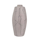 Jarrón beige de cerámica con diseño negro - Vilá Decoración - Muebles y decoración en Medellín y Colombia