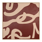 Cuadro de Vilá Decoración con diseño abstracto en lona polyester color marrón y beige, con marco de madera.