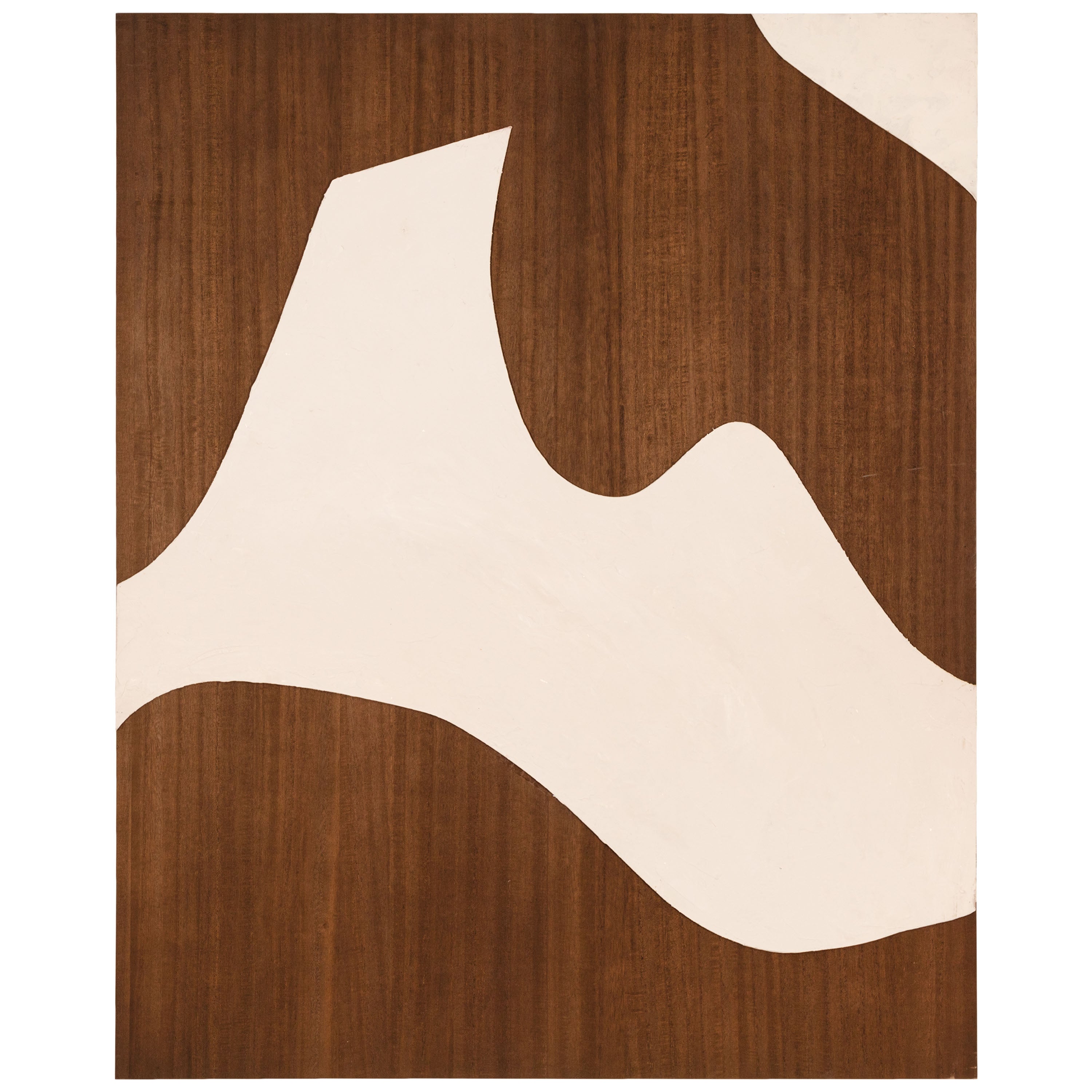 Cuadro de Vilá Decoración con diseño abstracto en tonos marrón y blanco, con base de madera y lona de polyester.