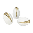 Adorno decorativo de Vilá Decoración, color blanco y dorado, hecho de poliresina.