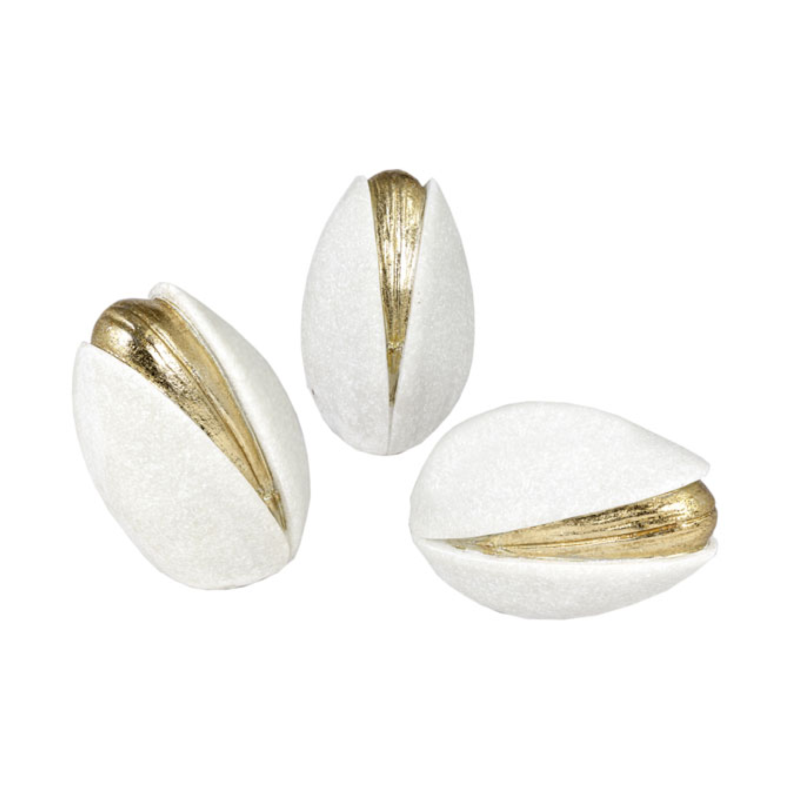 Adorno decorativo de Vilá Decoración, color blanco y dorado, hecho de poliresina.