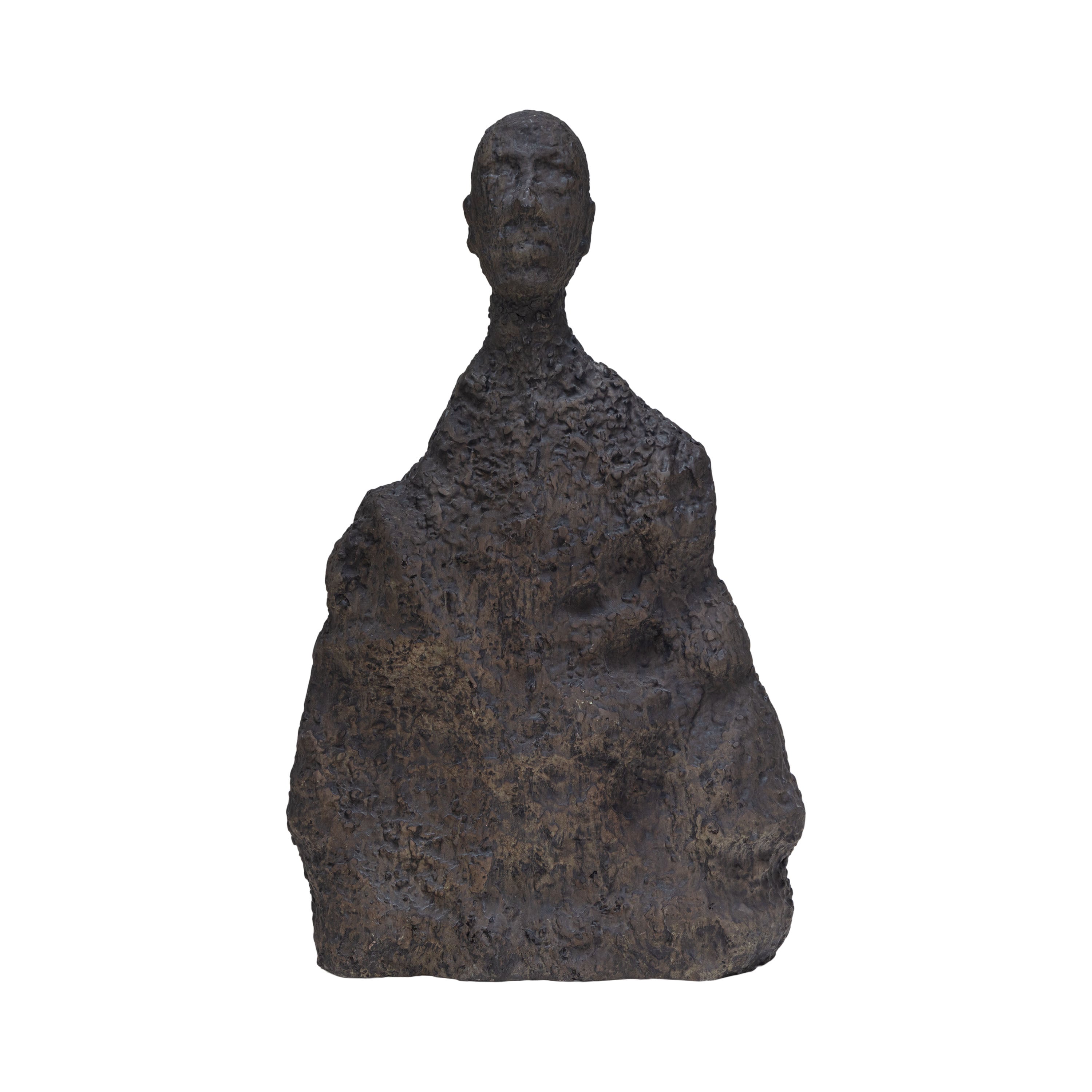 Escultura de figura humana en aluminio color bronce de Vilá Decoración.