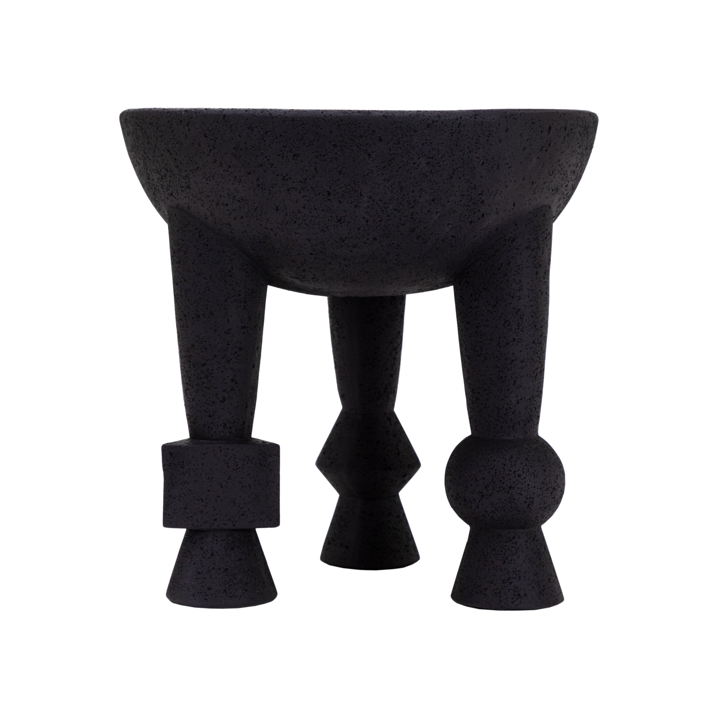 Bowl decorativo negro de Vilá Decoración hecho de poliresina.