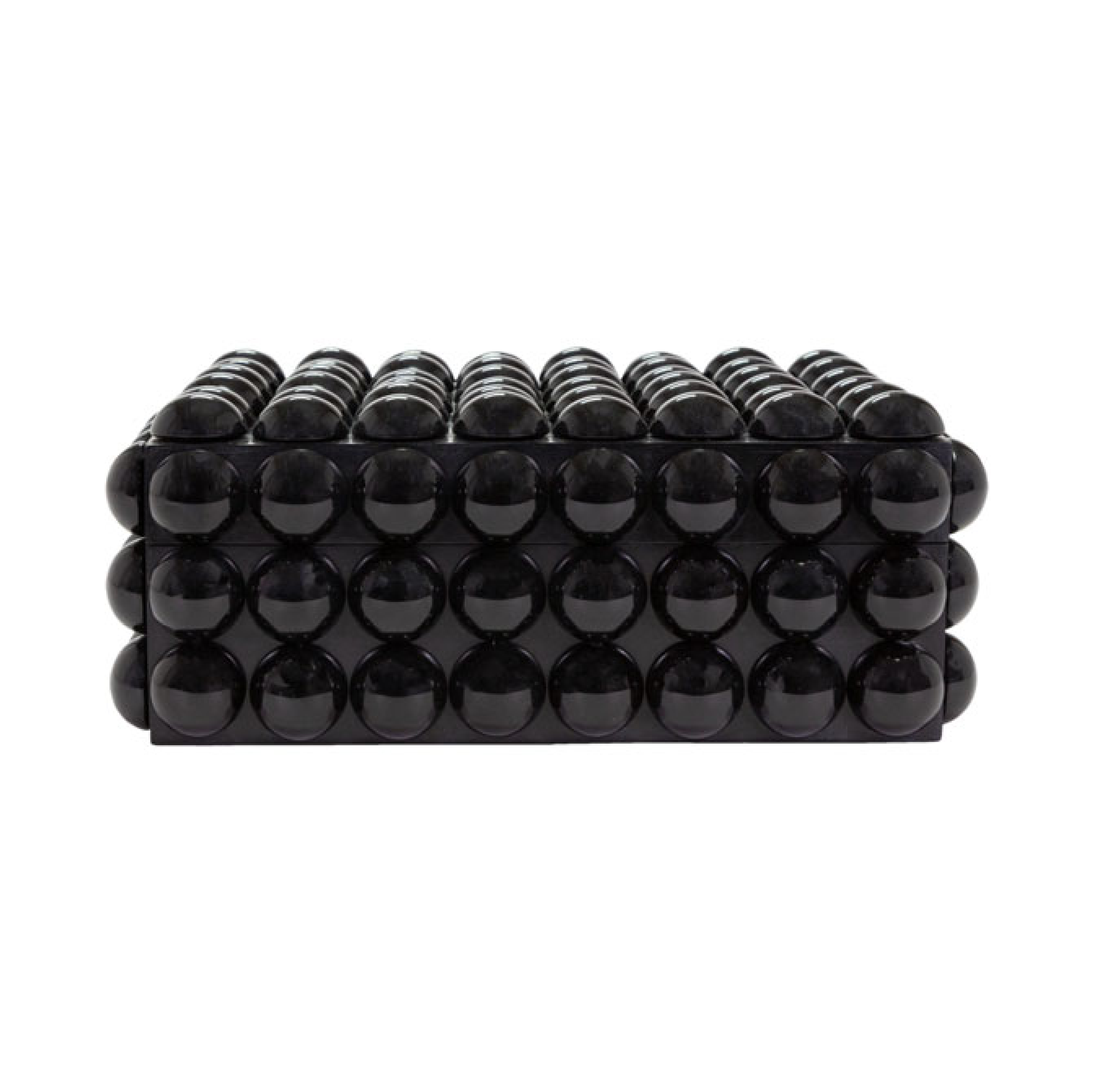 Cofre decorativo negro de Vilá Decoración hecho de resina.