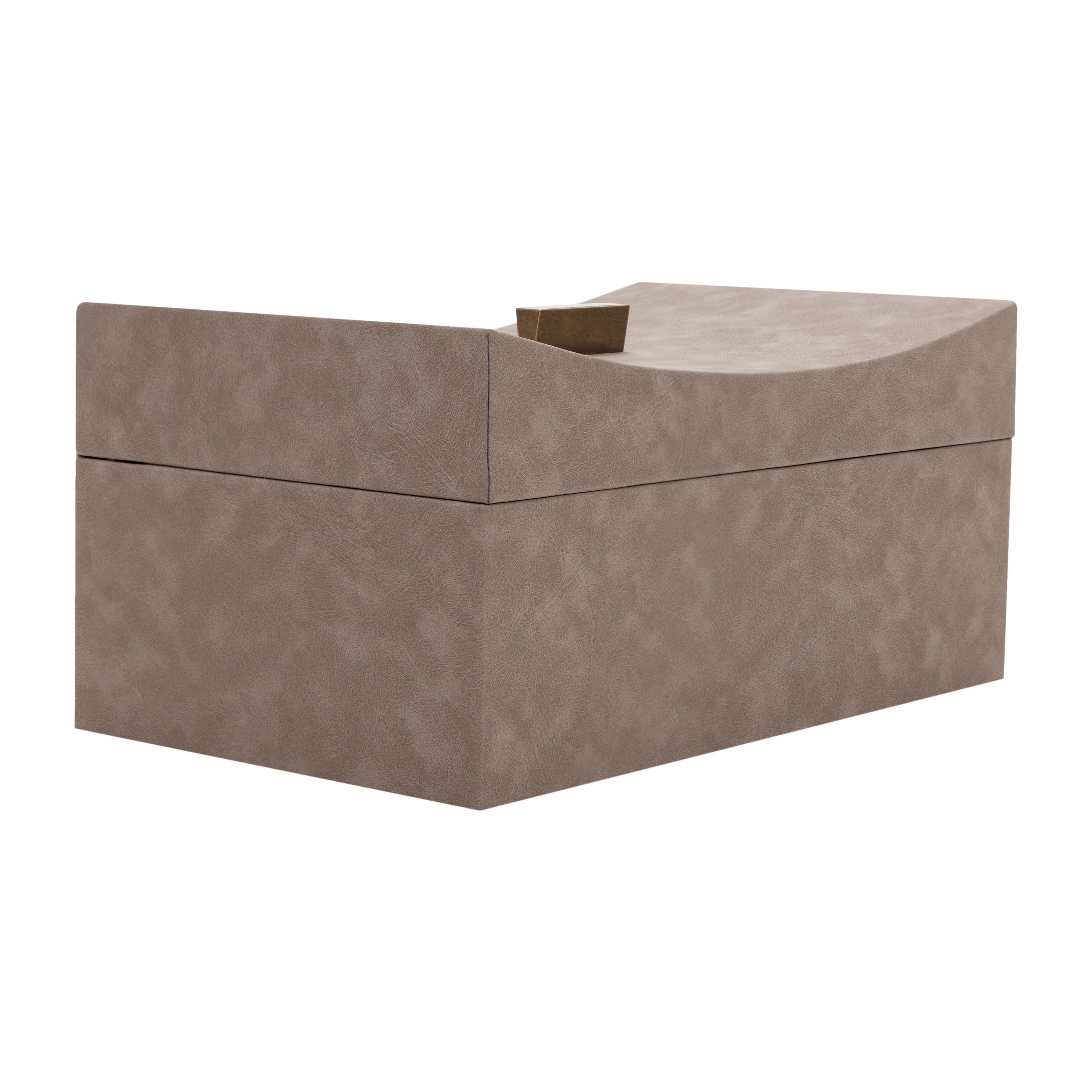 Cofre Vilá Decoración color taupe, fabricado en Mdf y tela.