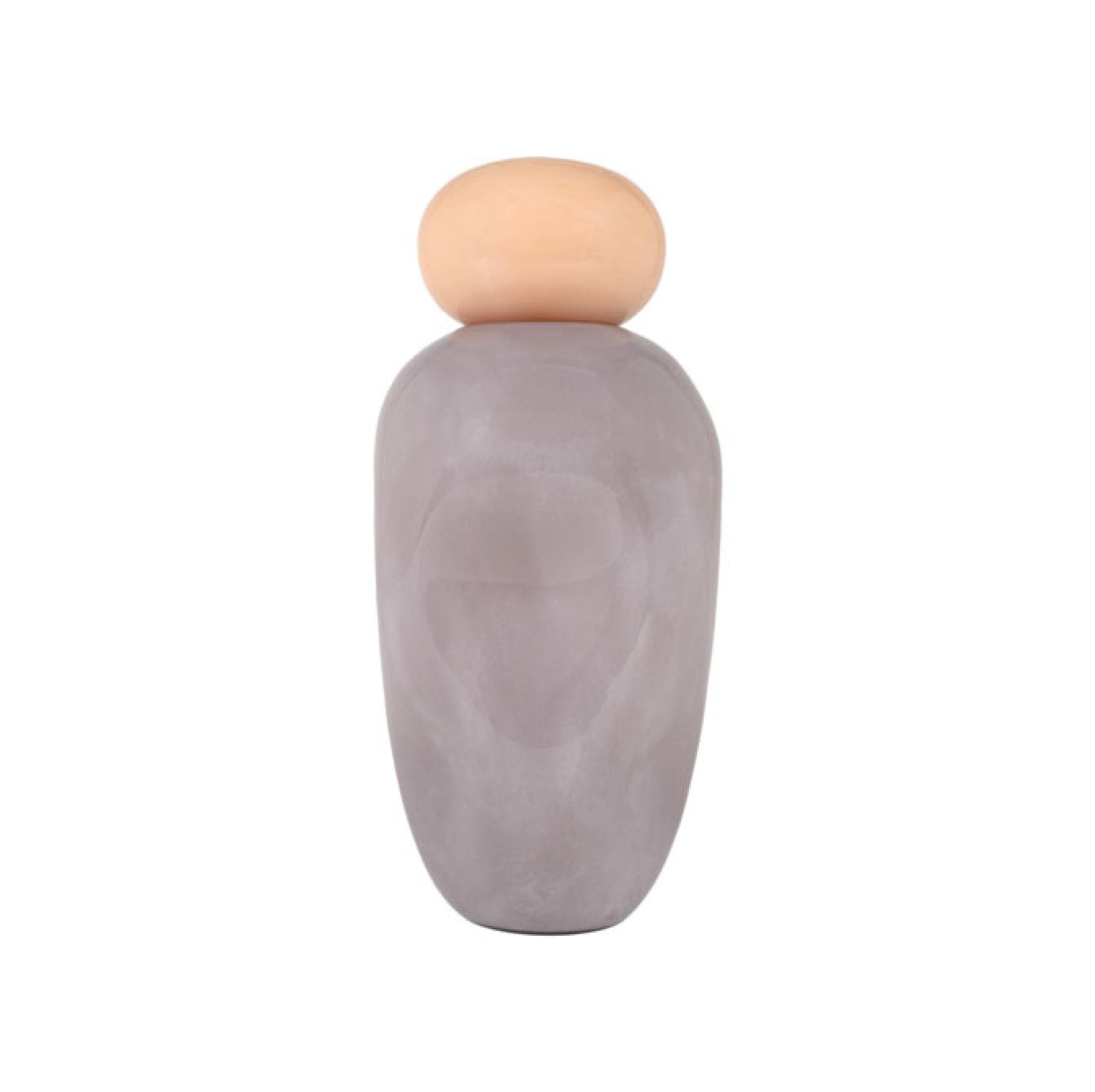 Jarrón decorativo Vilá Decoración de vidrio, color gris y beige.