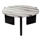 Mesa de centro Vilá Decoración con tapa de mármol y base resistente en color negro.