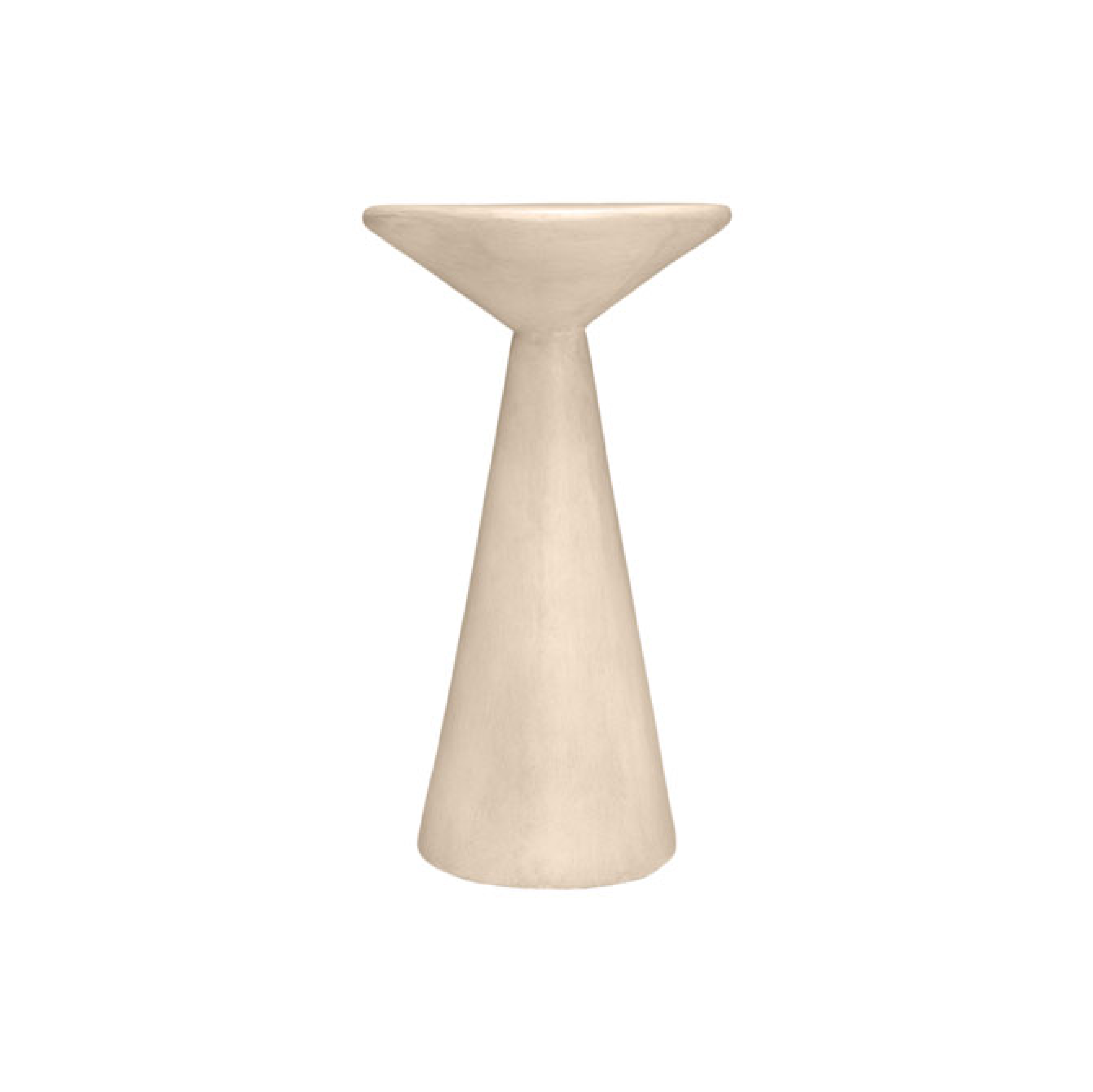 Mesa auxiliar de cerámica color crema de Vilá Decoración.