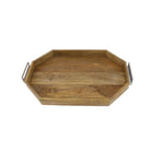 Bandeja octagonal pequeña de madera con agarraderas - Vilá Decoración - Muebles y decoración en Medellín y Colombia