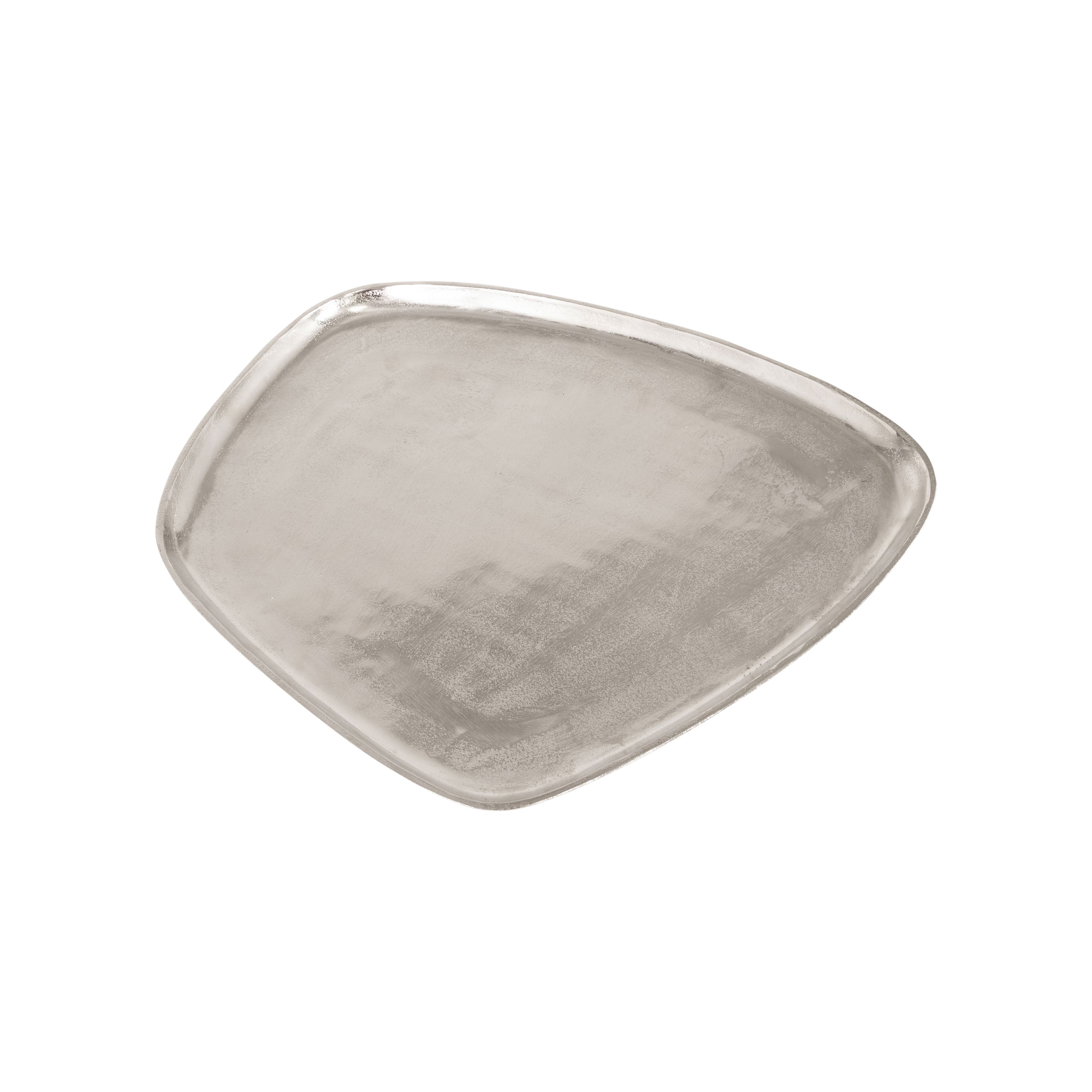 Bandeja cuadrada plateada de aluminio Vilá Decoración.