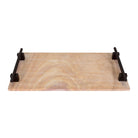 Vilá Decoración bowl de mármol con asas de aluminio color oscuro.