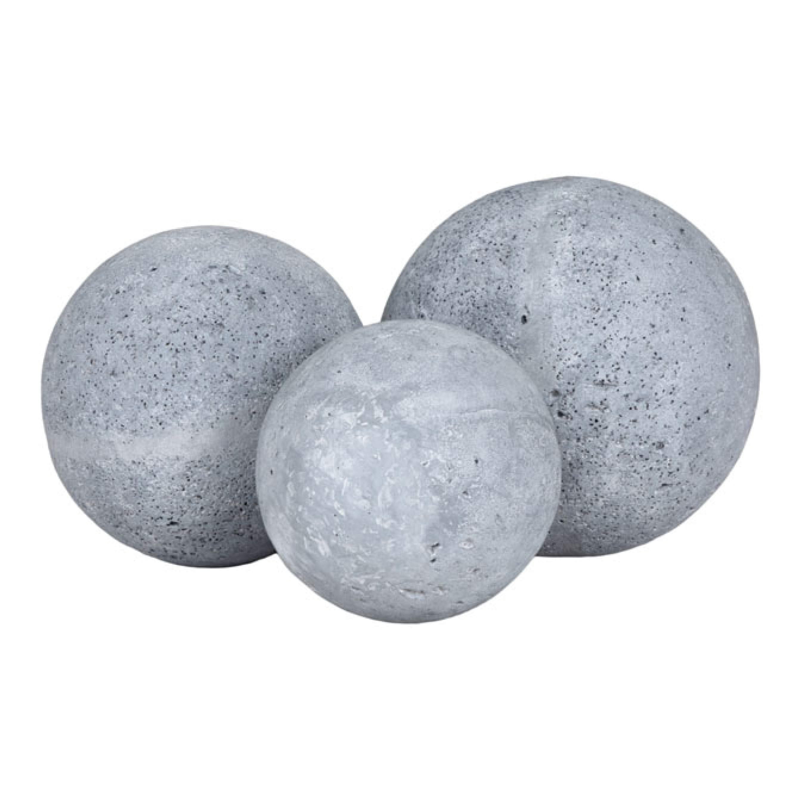 Decorativos Vilá Decoración, tres esferas de piedra gris.