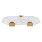 Bowl Vilá Decoración de mármol blanco con detalles de aluminio dorado.