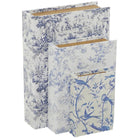 Set de 3 cajas decorativas MDF azul y blanco - Vilá Decoración - Muebles y decoración en Medellín y Colombia