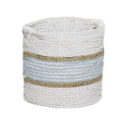 Canasta tejida blanca y azul para almacenamiento pequeño - Vilá Decoración - Muebles y decoración en Medellín y Colombia