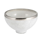 Bowl pequeño blanco con borde plateado elegante - Vilá Decoración - Muebles y decoración en Medellín y Colombia