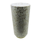 Mesa auxiliar dorada cilíndrica para sala - Vilá Decoración - Muebles y decoración en Medellín y Colombia