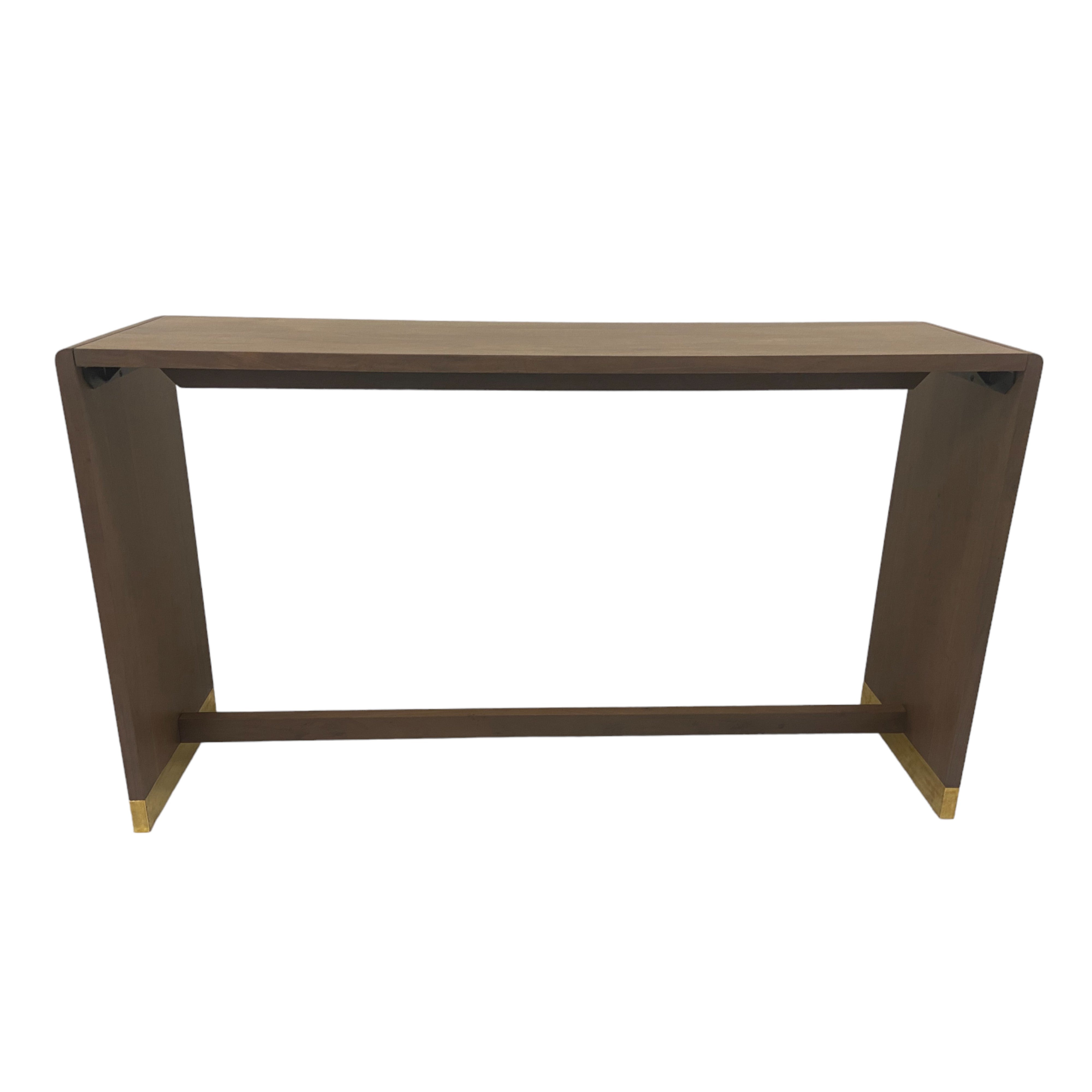 Consola de madera café con detalles dorados para sala - Vilá Decoración - Muebles y decoración en Medellín y Colombia