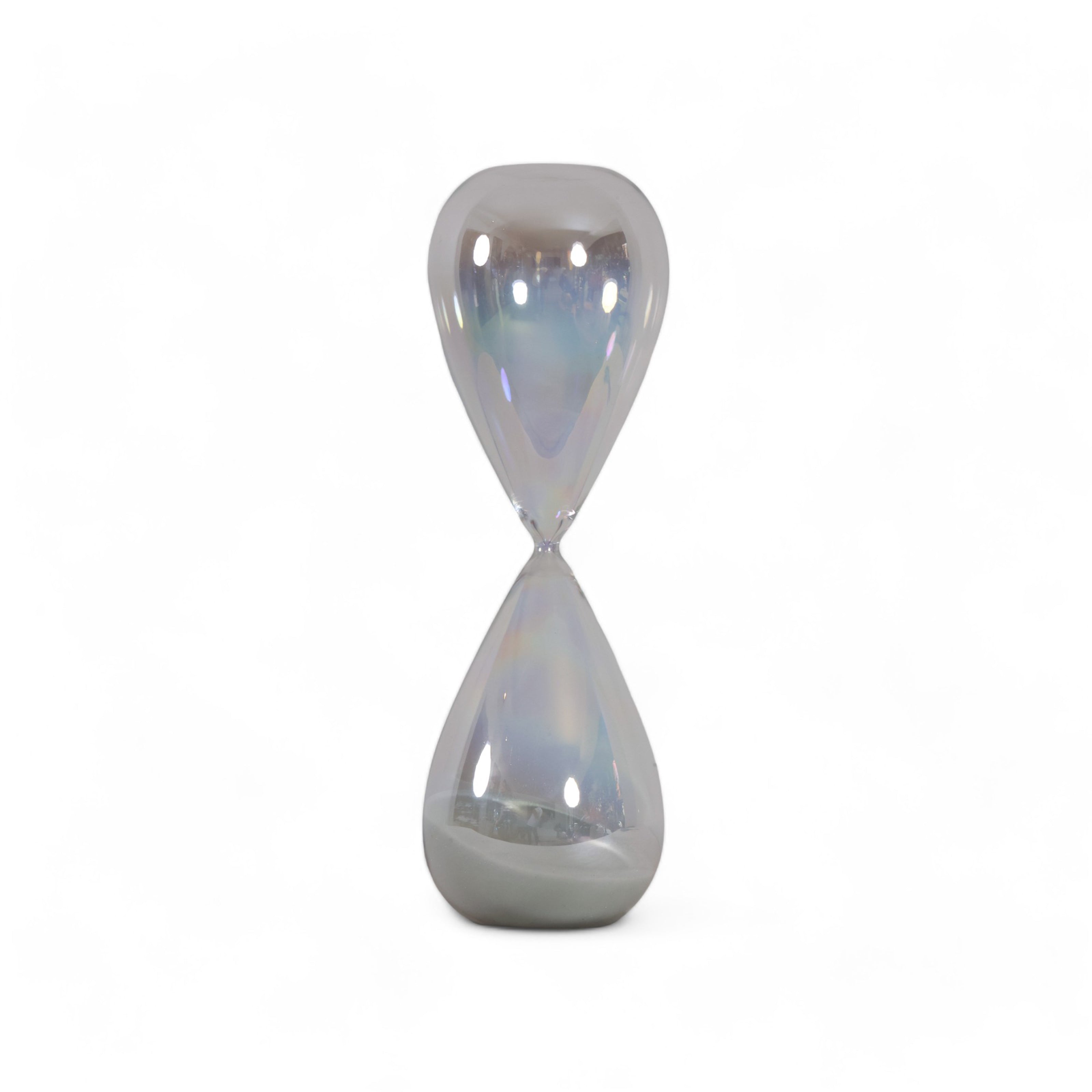 Reloj de arena decorativo plateado mediano - Vilá Decoración - Muebles y decoración en Medellín y Colombia