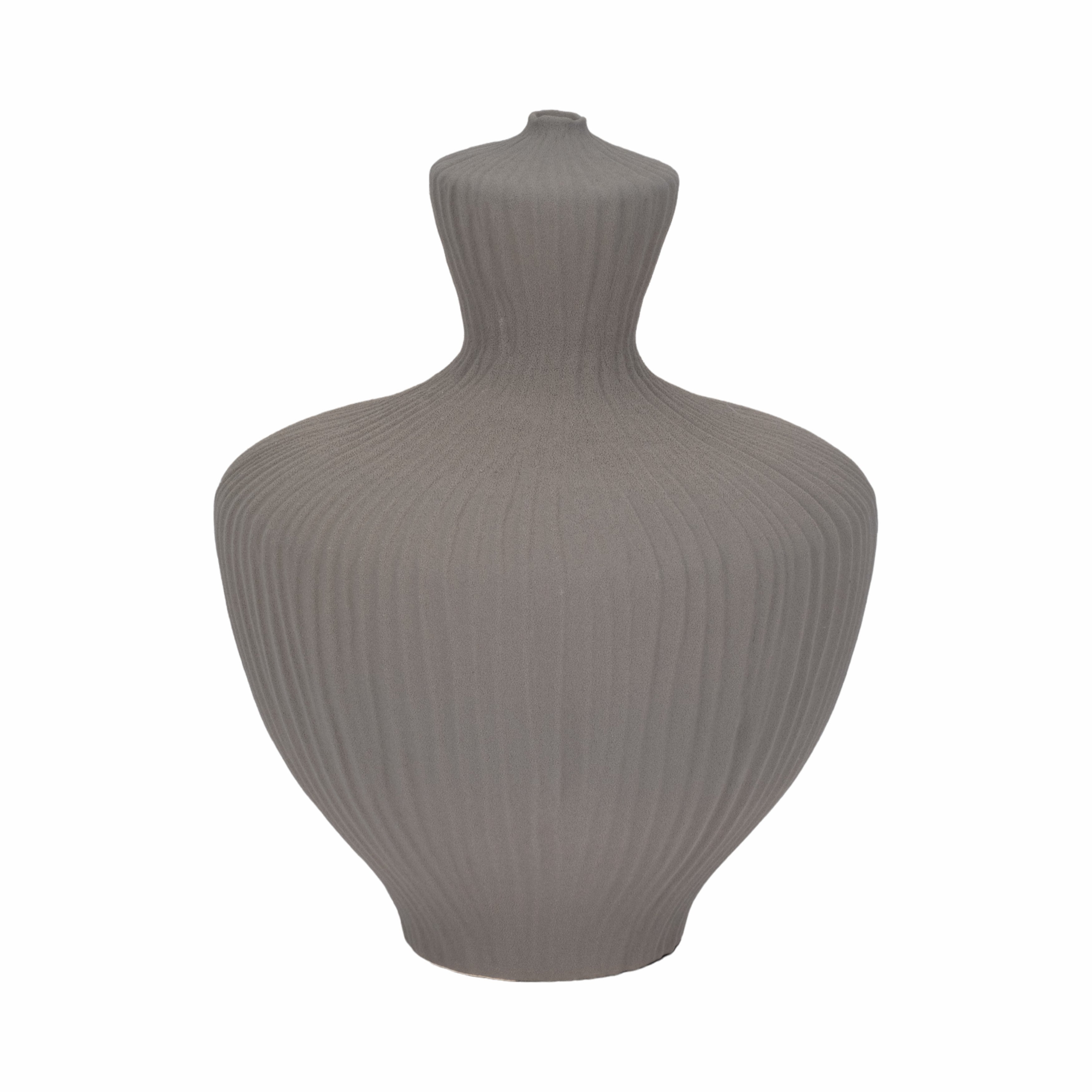 Jarrón Anfora gris mate para decoración elegante - Vilá Decoración - Muebles y decoración en Medellín y Colombia