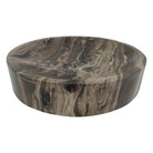 Bowl decorativo veteado en tonos tierra y gris, ideal para centro de mesa de sala o comedor.