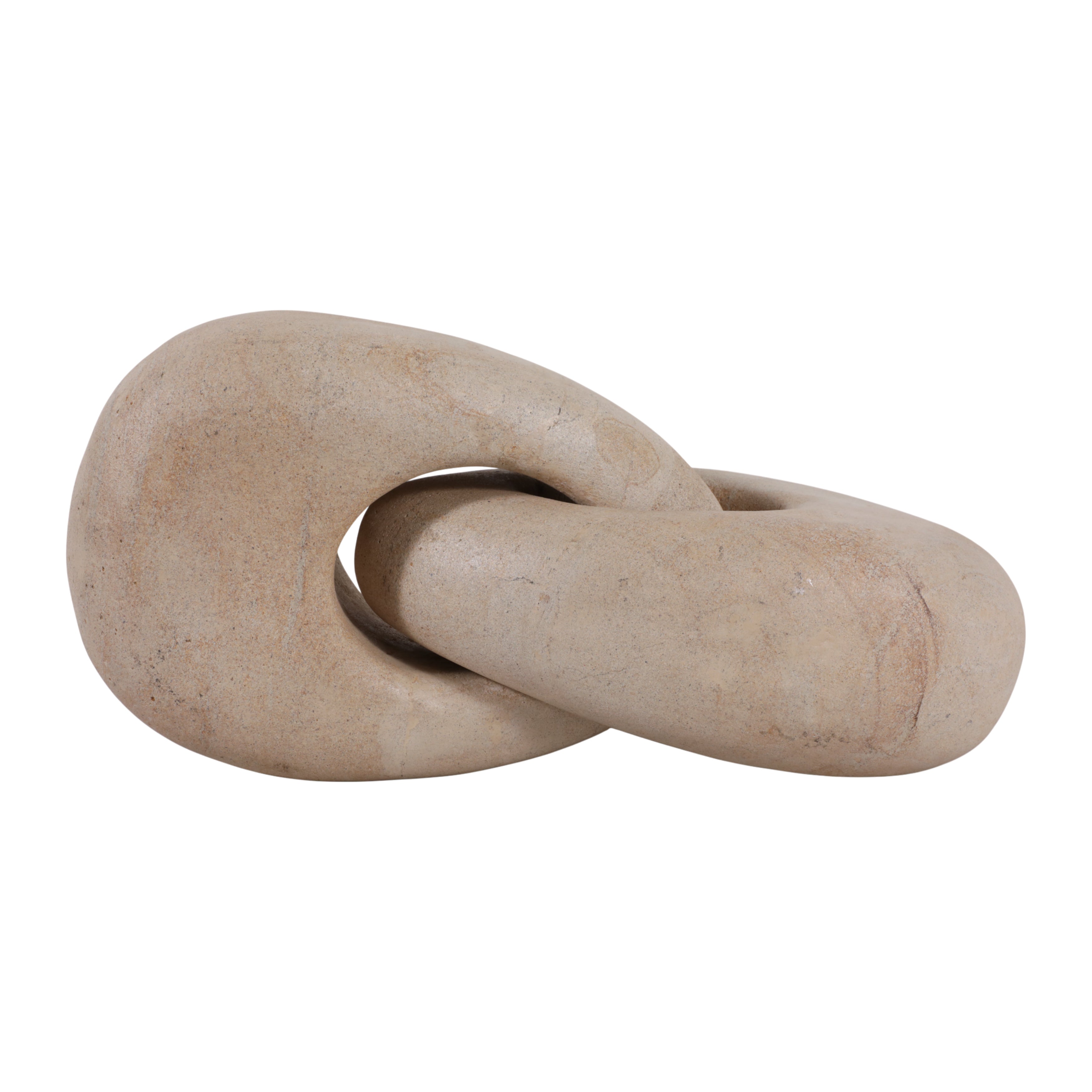 Nudo decorativo moderno beige claro para mesa. Escultura abstracta de lujo, diseño contemporáneo.