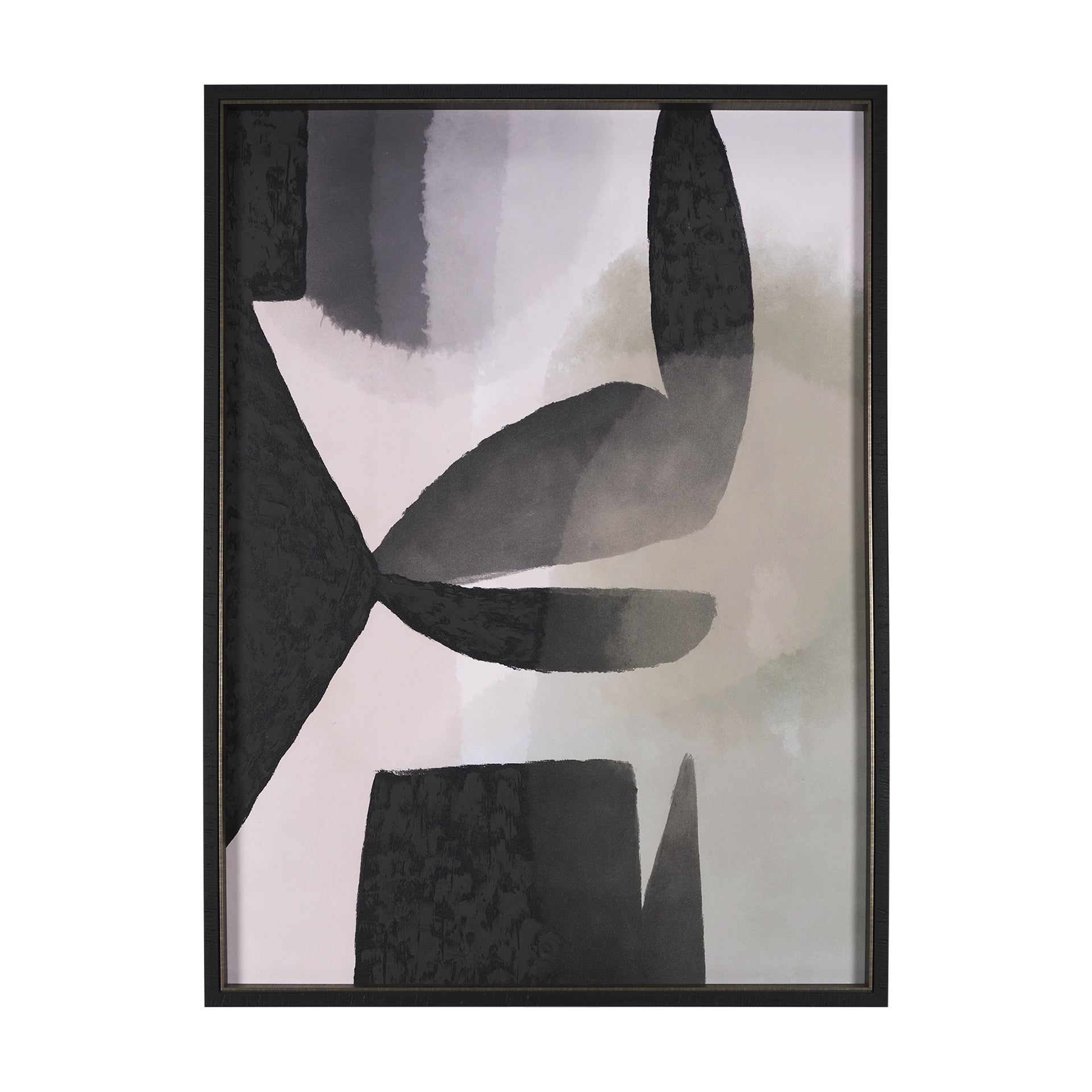 Cuadro de Vilá Decoración con impresión artística enmarcada texturizada, embellecida a mano, en tonos grises y marco oscuro.