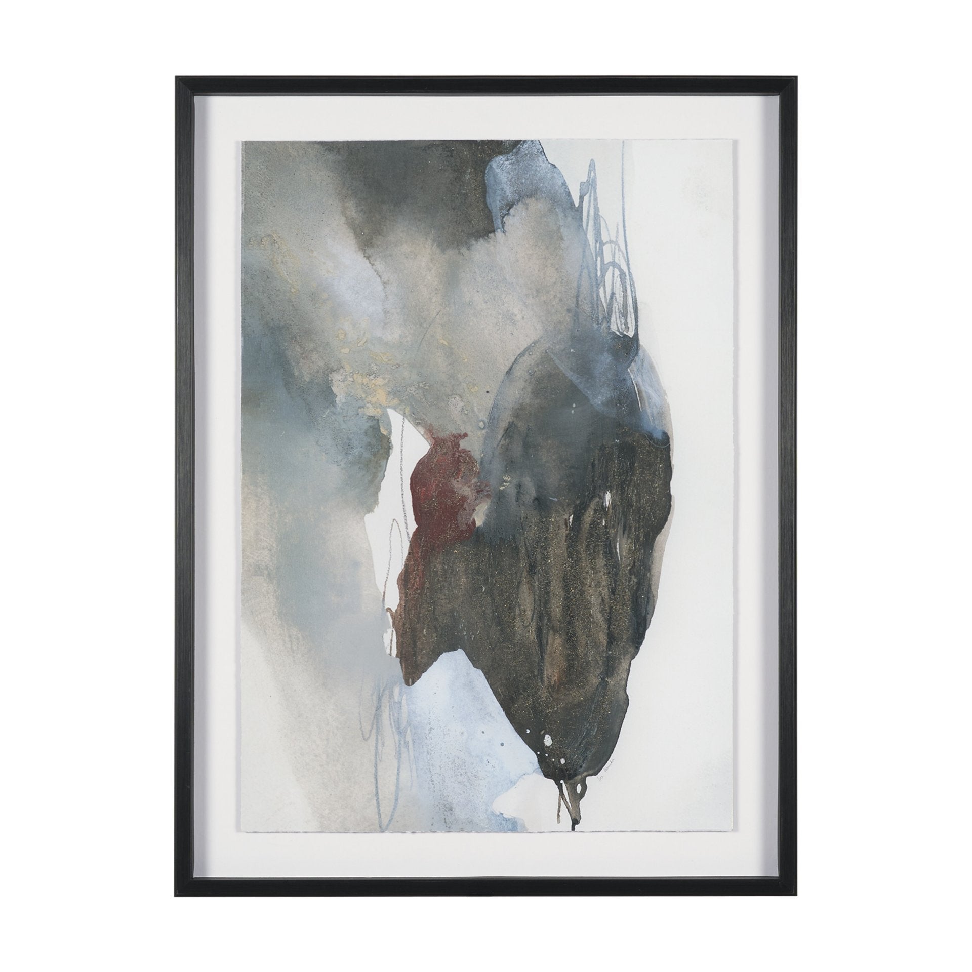 Cuadro de Vilá Decoración con obra de arte enmarcada y texturizada embellecida a mano, bajo vidrio, con marco negro.