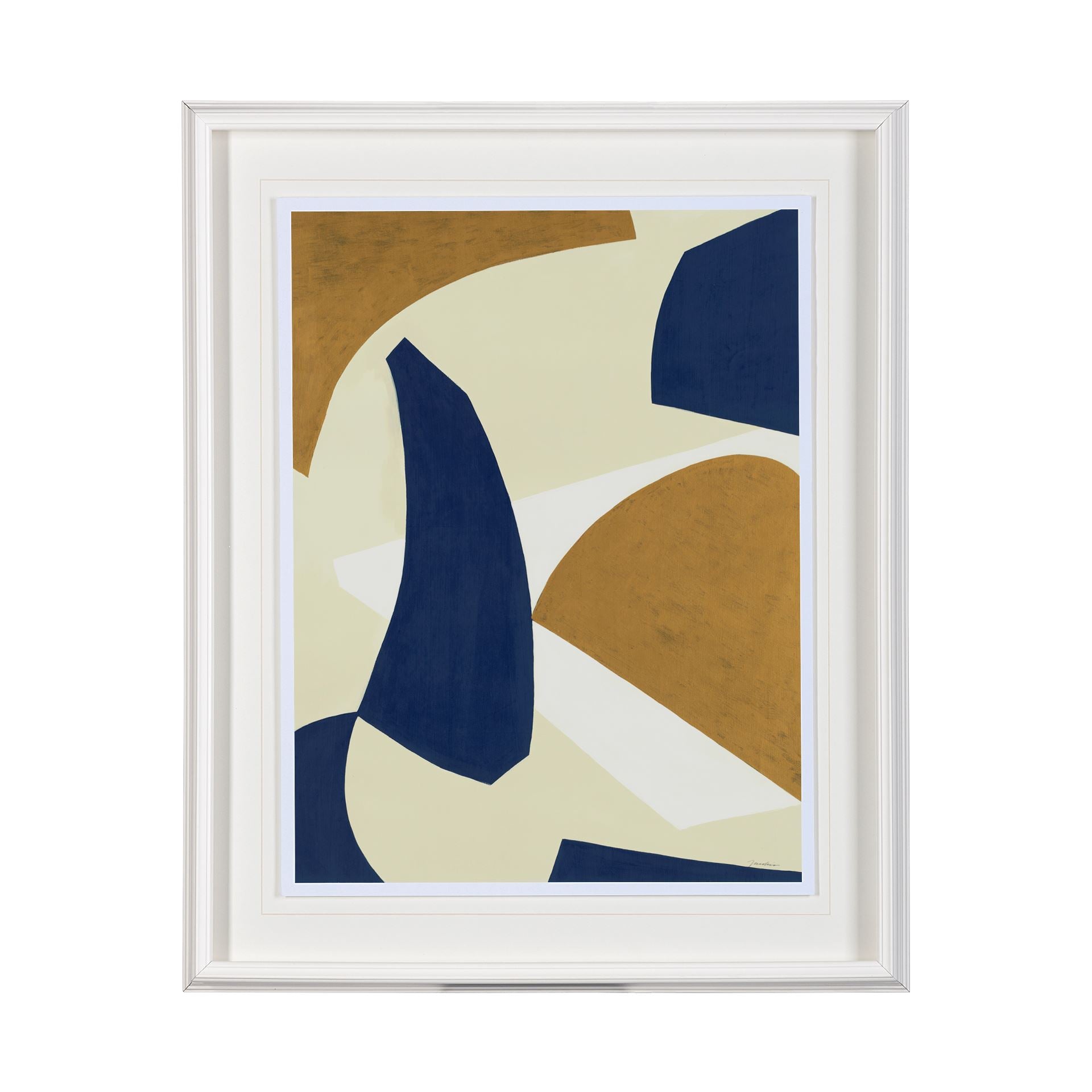 Cuadro decorativo rectangular con marco marrón y azul - Vilá Decoración - Muebles y decoración en Medellín y Colombia