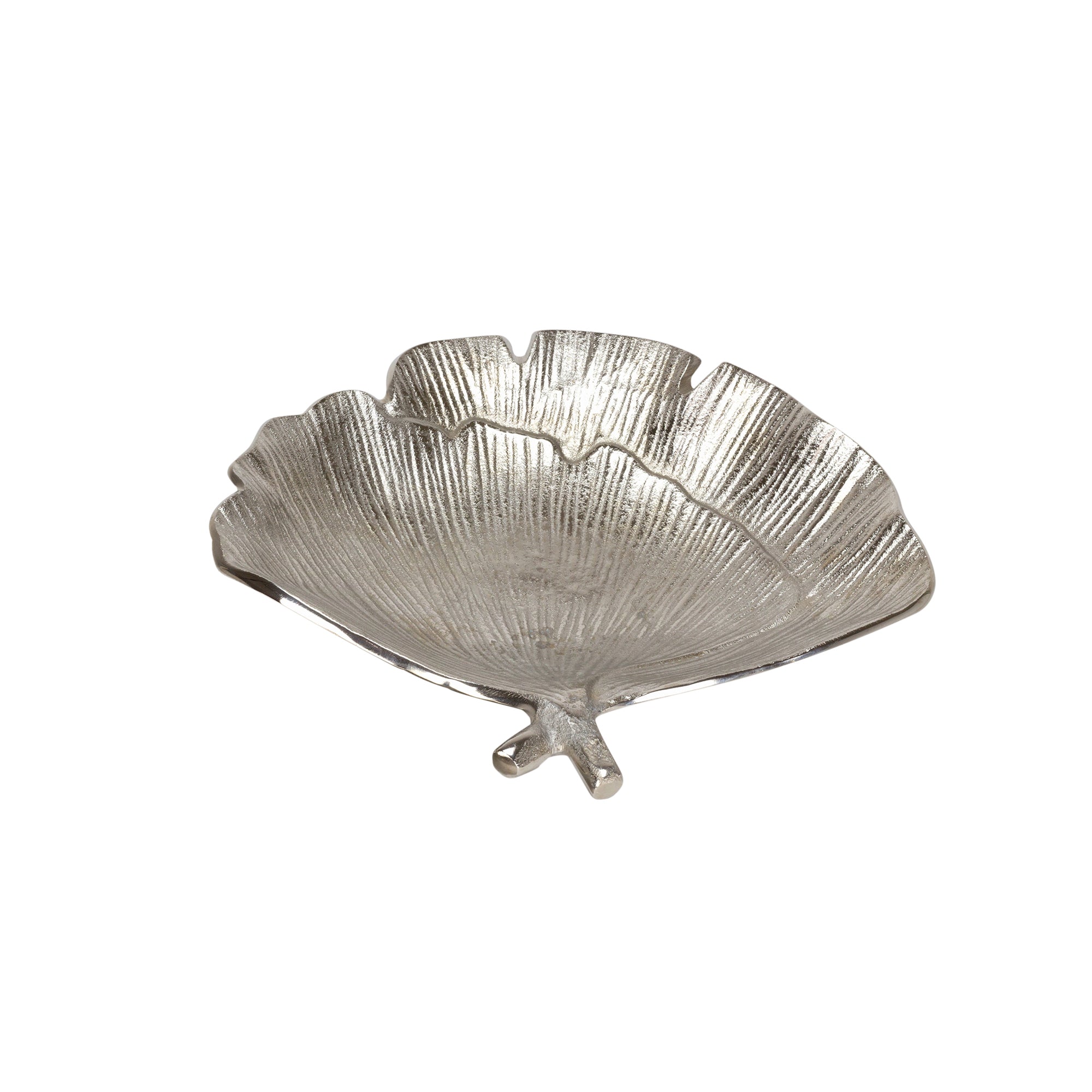 Bandeja grande concha metálica plateada - Vilá Decoración - Muebles y decoración en Medellín y Colombia