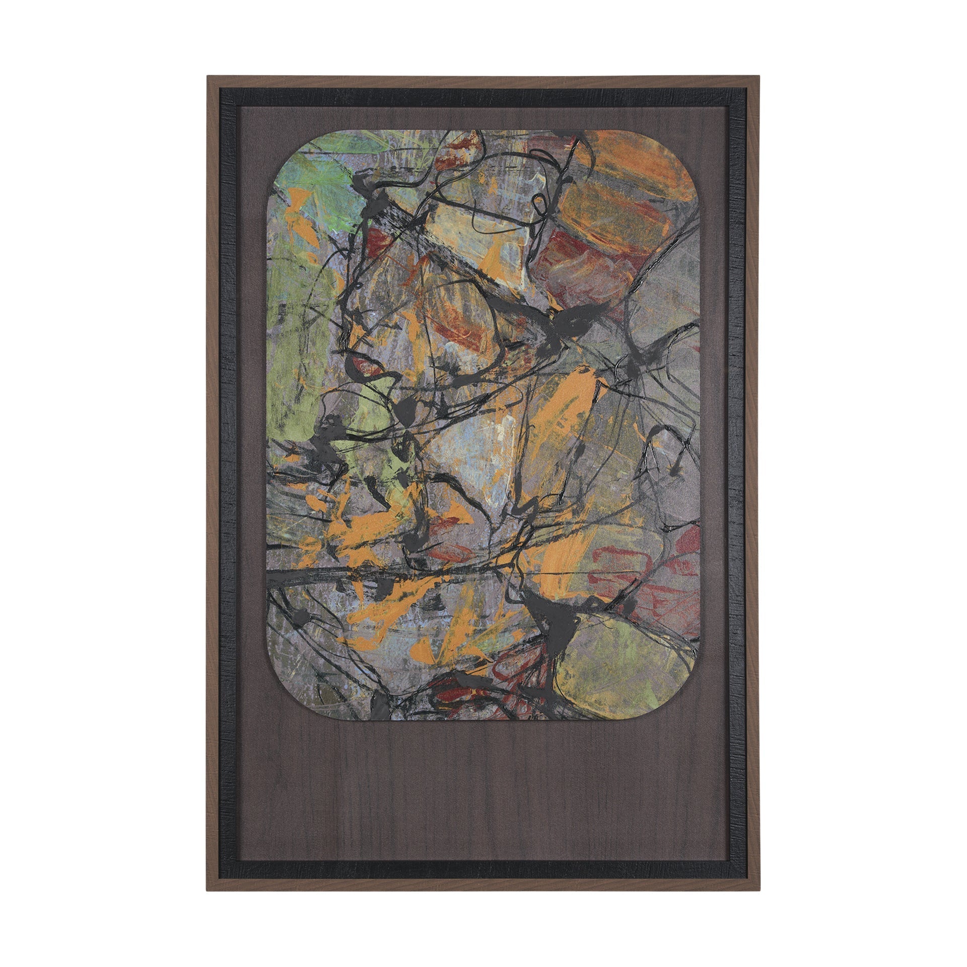 Cuadro decorativo con marco madera en tonos verdes - Vilá Decoración - Muebles y decoración en Medellín y Colombia