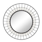 Espejo circular con marco metálico negro y dorado - Vilá Decoración - Muebles y decoración en Medellín y Colombia