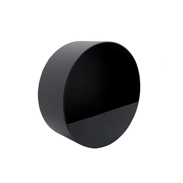 Plantador circular negro mate grande para pared - Vilá Decoración - Muebles y decoración en Medellín y Colombia