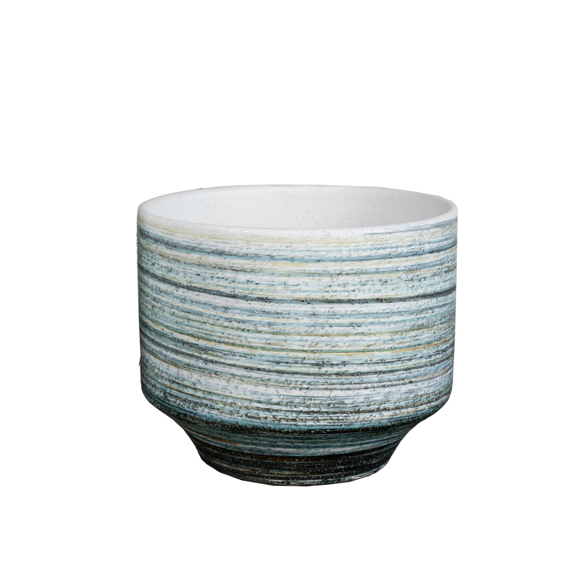 Plantador pequeño cerámico azul decorativo - Vilá Decoración - Muebles y decoración en Medellín y Colombia