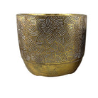 Plantador cilíndrico grande dorado para plantas - Vilá Decoración - Muebles y decoración en Medellín y Colombia