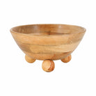 Bowl decorativo madera clara con patas esféricas - Vilá Decoración - Muebles y decoración en Medellín y Colombia