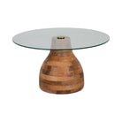 Mesa de centro madera y vidrio elegante para sala - Vilá Decoración - Muebles y decoración en Medellín y Colombia